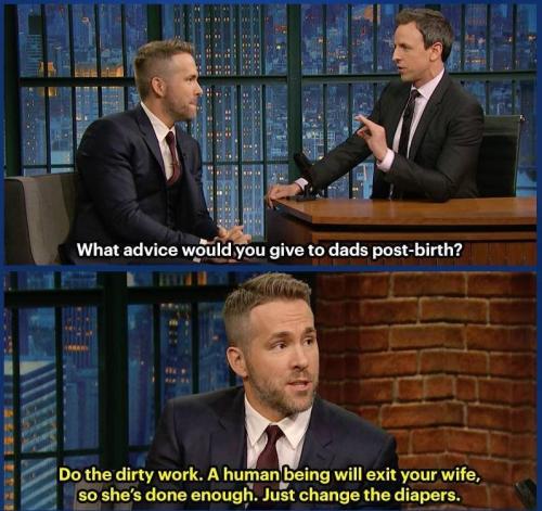 just-funny-pics: Ryan Reynolds; funny and endearing take on child birth