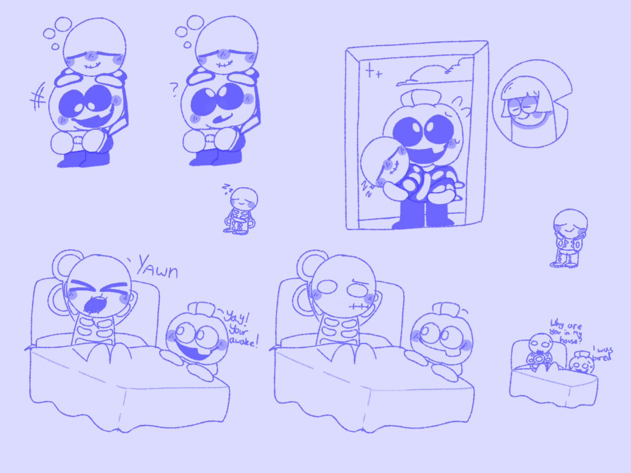 Spooky Scary Skeleton Its 1 Am Here So Heres Some Sleepy Skid Doodles
