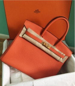 citrine8:  luxgia:  hermes-whore:  citrine8:  So my sugar daddy got me a Birkin for Valentine’s Day. Hot orange 35 Togo leather with gold hardware.   The sugar gods have truly blessed me.   BISSHHHH YAAA  It’s absolutely gorgeous. x  Thank you!!!❤️❤️❤️