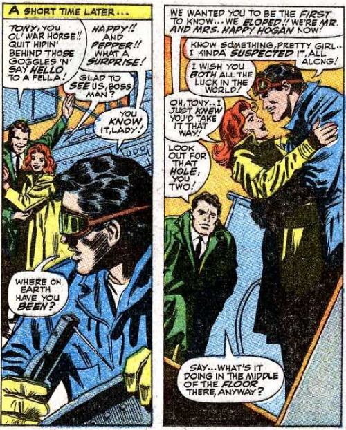 Tales of Suspense #91, July 1967The marriage of Pepper and Happy. I ship it, even if Tony doesn’t ;p