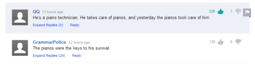 niente-dal:  hipstermoriarty:  frenchoverture:  Those two comments made my day.  plot twist in which a new york man is not crushed comically by a piano, but instead saved from being crushed compassionately by multiple pianos  every single thing about