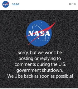crookedindifference:  Instagram during the government shutdown.