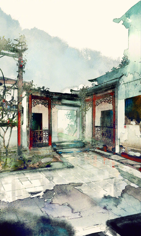 inkjadestudio:  Chinese Courtyards by 伊吹鸡腿子Artist’s Weibo: https://www.weibo.com/p/1003061789124483/home