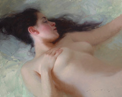 artfoli:  Venus l Reclining in White l Turquoise