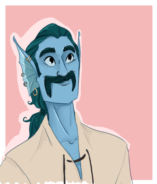 Argonaut Keene. Our very sexual, handsome, sexy genasi with handlebar moustache. Not gonna lie. He c