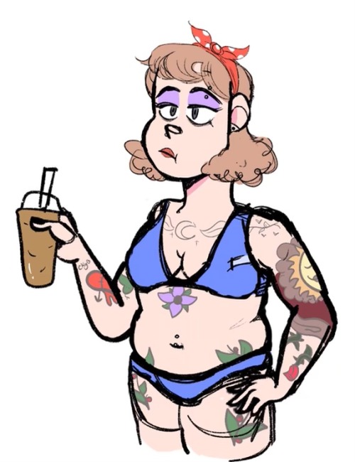 Updated Kristas Design! Mostly Just Changed Her Tattoos A Bit, And Made Her More Tired Looking And Disheveled