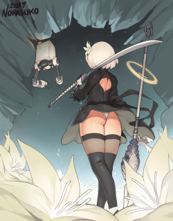 norasuko-safe: Fanart of 2B from NieR: Automata!