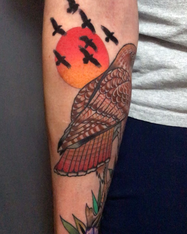 Red tailed hawk tattooed by me at Homestead Tattoos in Philadelphia  JustinRakowskiTattoo on IG  rtraditionaltattoos