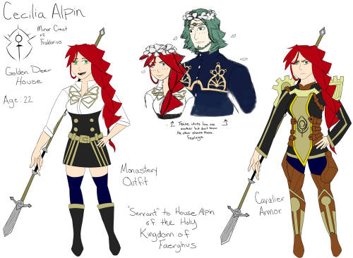 I finally completed both references for my Fire Emblem Three Houses OC, Cecilia Alpin! After 7 playt