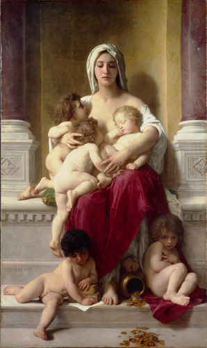 Charity, 1878, William-Adolphe BouguereauMedium: oil,canvas