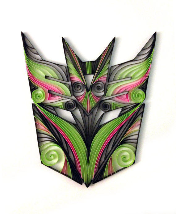 faeteardrop:  herochan:  Quilled Comic Masks Original Batman, Iron Man, Autobot and