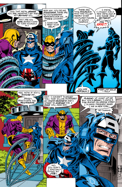 Captain America No. 443, 1995Batroc is like “your armor is fuck ugly but I’m still desperate to go o