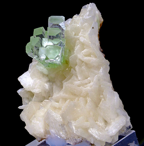 mineralists:  Apophylite(KF) on Stilbite from Rahuri, India