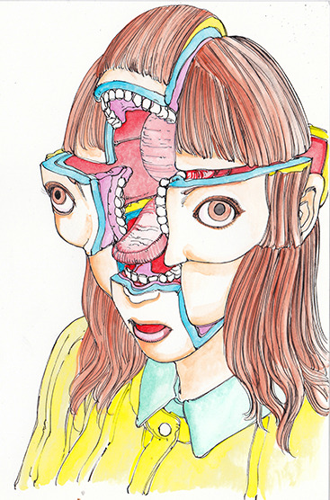 shintarokago0086:  Original drawing by Shintaro Kago