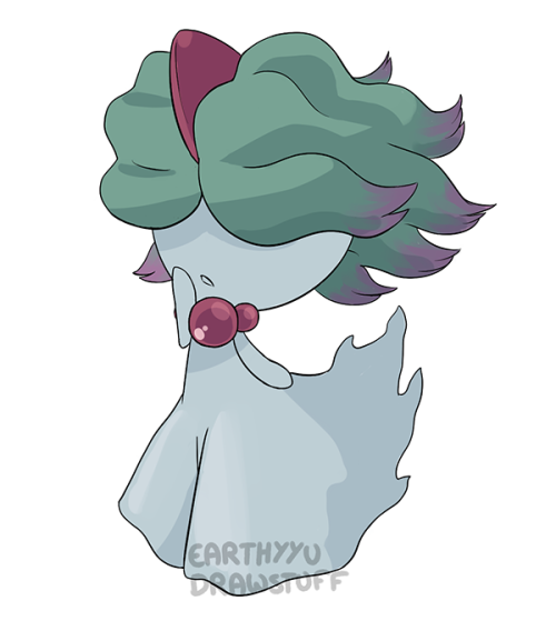 earthyyudrawstuff:the Misdreavus cross-bred Ralts I made for my campaign finally hatched C: my playe