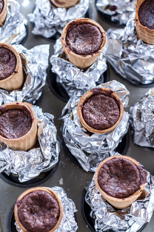 soul-in-completion:  dynastylnoire:  foodffs:  Hot Fudge Brownie and Double Scooped Ice Cream Sundae High Hat Cupcakes…in a Cone! Really nice recipes. Every hour.  O.O OH MY LORT!!!!!  Holy fuck fest, please tell me there is a way this can be veganised?!?