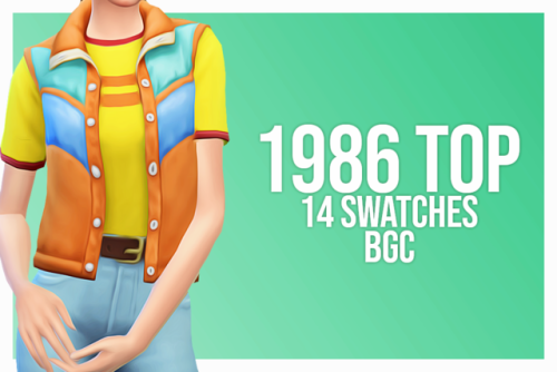 theweebsimmer: 1986 Top Another top made from a full-body outfit from GF. This one is giving me majo