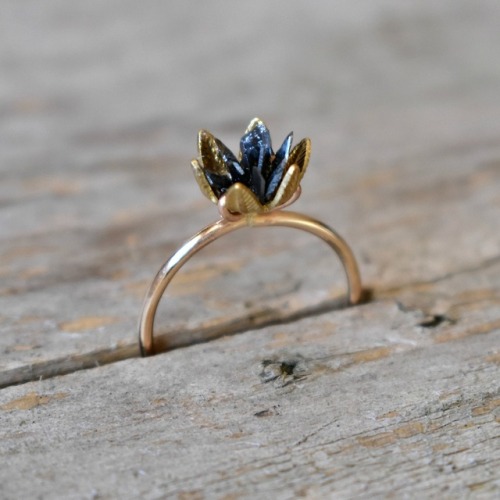 sosuperawesome: Lotus Flower Rings  Gemologies on Etsy  See our #Etsy or #Jewelry tags  