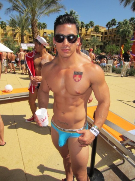 glad2bhere: topher dimaggio was made to wear andrew christian underwear.  yes, his cock IS huge