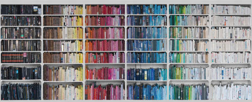 nprbooks:  FACT: There is such a thing as rainbow bookshelf wallpaper. In case you were wondering. -Nicole (h/t Buzzfeed Books) 