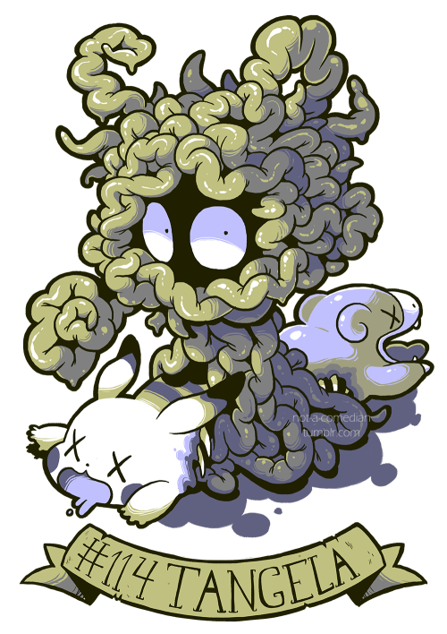 not-a-comedian:More art for the sake of Spooktober - a gutsy version of Tangela, colored with a limi