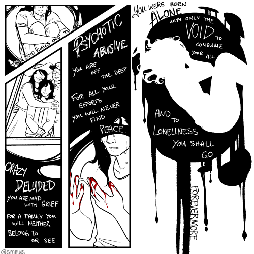 [cw: drug use, sex, self harm, blood, etc] A little vent poem/comic about struggling with bpd that’s