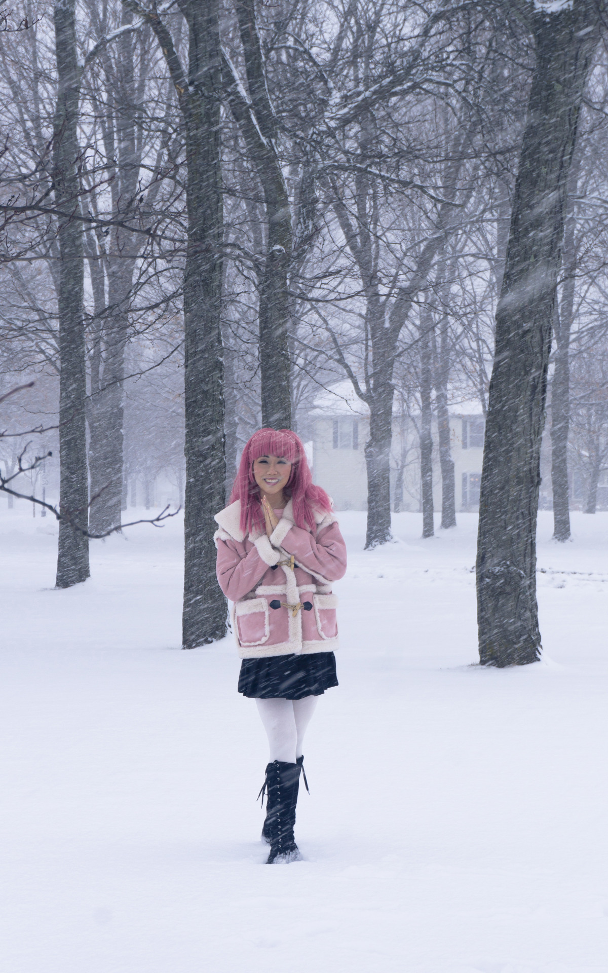 Happy birthday to Hilda Valentine Goneril! I really stood outside during the blizzard for these photos but at least I'm cute!