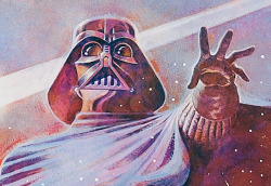 humanoidhistory:  A forceful Darth Vader in this detail from a Tom Jung-illustrated poster for The Empire Strikes Back (1980) 