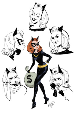 philliplight:  One of my coworkers and I decided to draw Catwoman for funsies! I decided to draw a few catwomen from both TV and film. Julie Newmar, Eartha Kitt, Michelle Pfeiffer, and Anne Hathaway. 