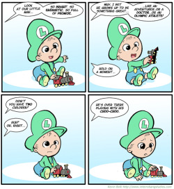tastefullyoffensive:  Poor Luigi [kevinbork]