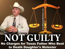 saviorofexistence:  honeyyoushouldseemeinacrown:  leocorr:  hellishunterbrooke:  shlam-lekhon:  freexcitizen:  muertoenlacabeza:  grapingfeminists:  A Texas rancher who beat his daughter’s accused molester to death moments after he discovered the man