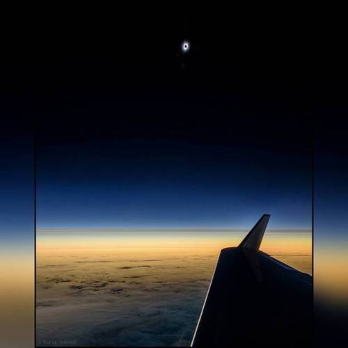 A First Glimpse of the Great American Eclipse #nasa #apod #twan #eclipse #sun #moon #solareclipse #clouds #airplane #stratosphere #horizon #oregon #space #science #astronomy