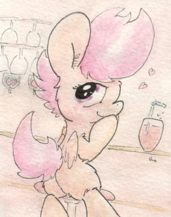 slightlyshade:Looks like there’s somepony she likes. Maybe she’ll have another one of those fizzy juice drinks, too!  ^w^