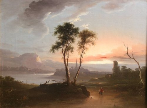 Abraham Pether (1756-1812) - A Sunset Scene.