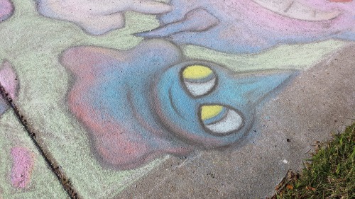 satsukitomoe: my only halloween art for the season i forgot how fun it is to draw with chalk ; w ;