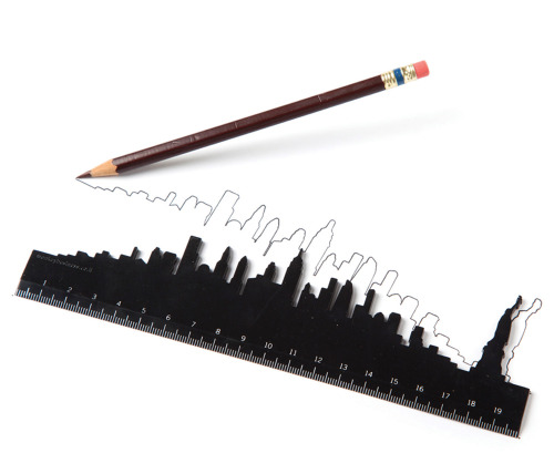 f-l-e-u-r-d-e-l-y-s:  Skyline Ruler by Shelly Freiman for Monkey Business  Twitter Use the straight side of the ruler for everyday measuring or take the scenic route when you have time to spare. The perfect gift to bring home from your travels. Made of
