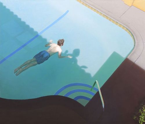 Alex Roulette (American, b. 1986), Swimming, 2018 Oil on linen 26 x 22 in
