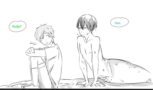 loonymic:  The merman who fell in love with an human boy After Makoto left, Haru returned to the ocean and that night he dreamt with the first time he saw Makoto (1- 2- ..) 