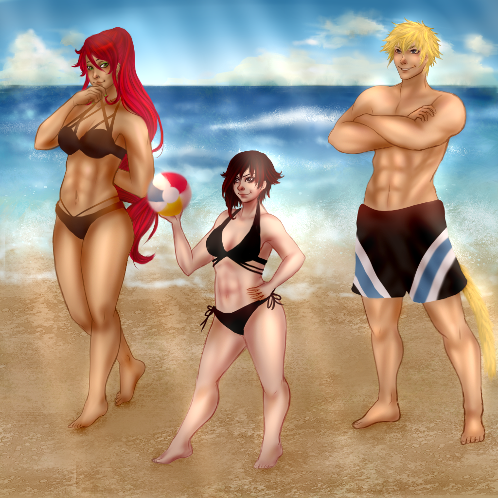 violetaristea:  pyrrha, ruby, and sun about to kick some butt in volleyball just