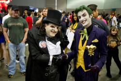 Comedykori:  Rj Haddy And Anthony Misiano As Penguin And Joker.