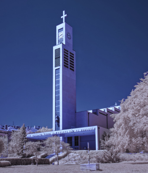 The Church of Saint Wenceslas by Josef Gočár, Prague – Vršovice(IR photography)