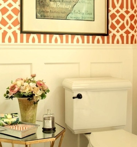 Bathroom Powder Room Bathroom Idea For A Medium-sized Traditional Powder Room With A Two-piece Toilet,