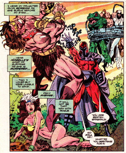 jthenr-comics-vault:  Mutants In The Savage Land UNCANNY X-MEN #274 (March 1991)Art by Jim Lee (pencils), Scott Williams (inks) & Joe Rosas (colors)Words by Chris Claremont