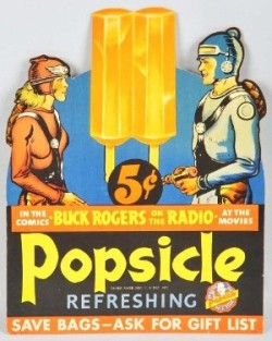   Buck Rogers Popsicle advertising sign, circa 1939  via Antique