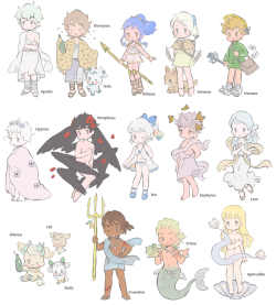 rollerdiscoking:  Some of my greek mythology personifications -w- 