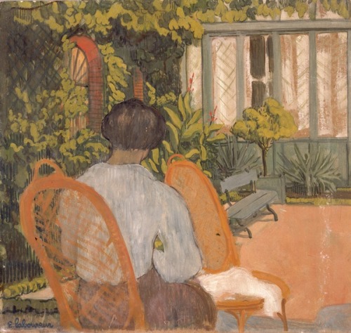 Dans le Jardin  -   Jean Émile Laboureur , 1902French, 1877-1943Oil on cardboard