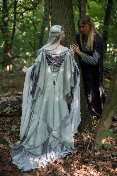 elvenforestworld: Silver gray elven dress 