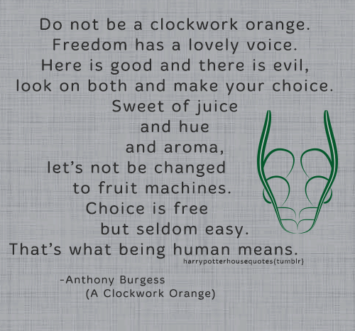 harrypotterhousequotes:    SLYTHERIN: “Do not be a clockwork orange. Freedom has