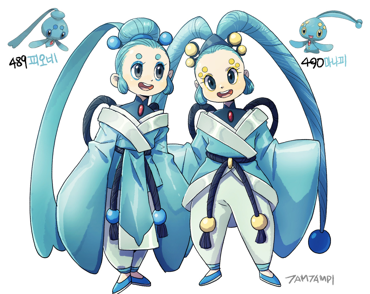 My doodle box — Pokemon Gijinka 489.Phione 490.Manaphy