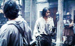 punksteves:aramis and athos being impressed with d’artagnan